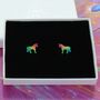 Rainbow Unicorn Stud Earrings, thumbnail 1 of 2