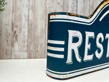 46cm French Blue Metal Restaurant Sign For Kitchen Decor Gift, 2 of 8