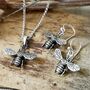 Sterling Silver Oxidised Bee Necklace, thumbnail 2 of 5