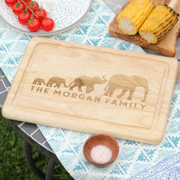 Personalised Elephant Chopping Board Family Gift Home, 2 of 4