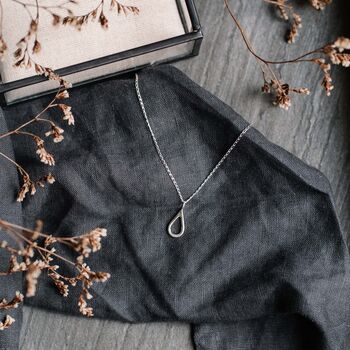 Sterling Silver Raindrop Necklace, 2 of 5
