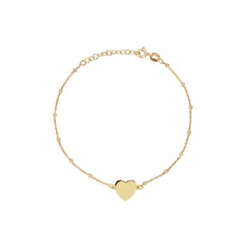 Sterling Silver Gold Plated Heart Bead Bracelet, 4 of 6
