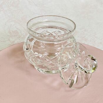 Antique Edinburgh Crystal Cut Glass Lidded Jam / Preserve Pot ~ Five, 10 of 11