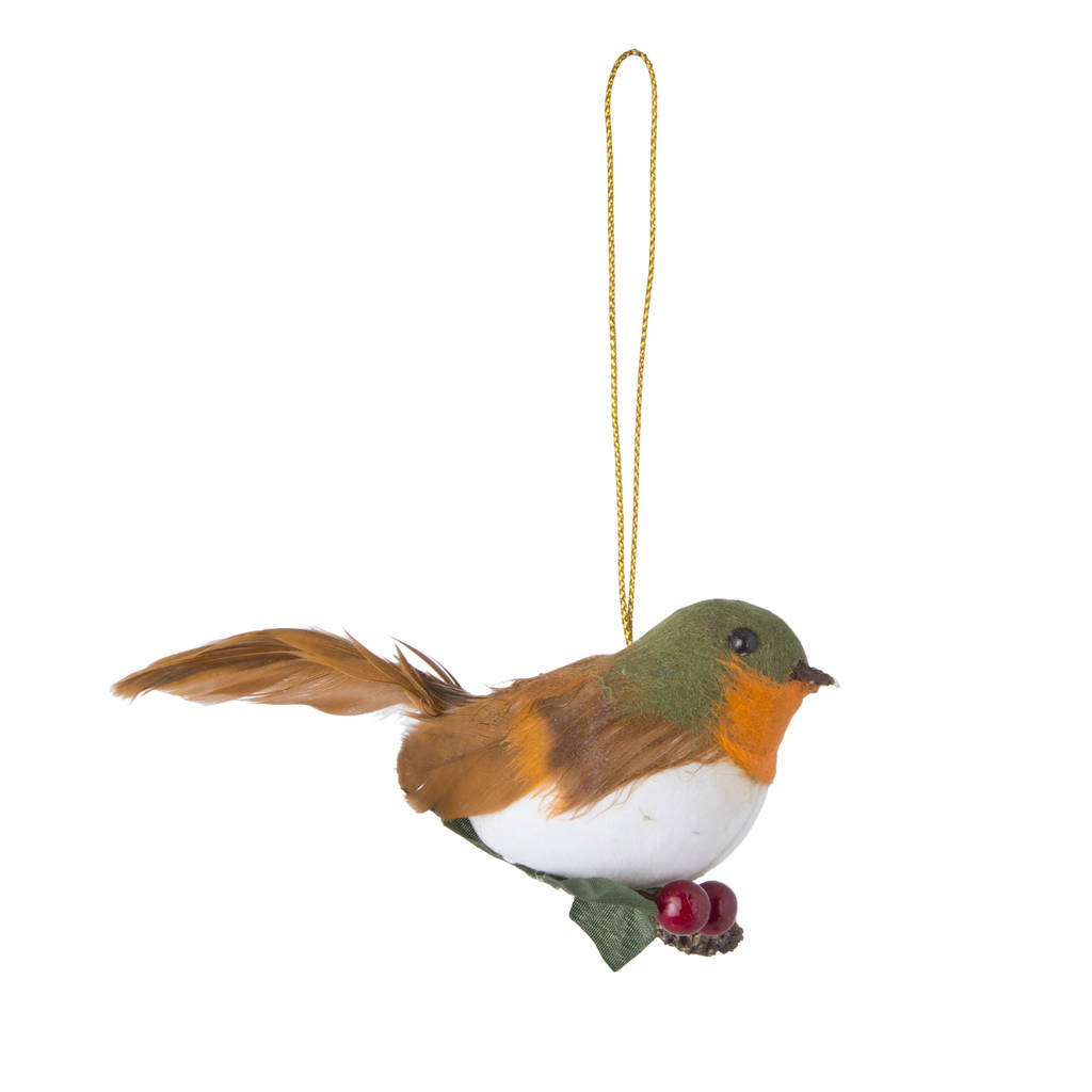 feather robin christmas tree decoration by the christmas home