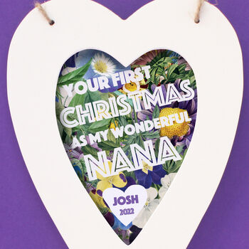 Personalised Nanny First Christmas Heart, 3 of 6