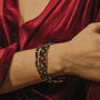 Gold Plated Black Chalcedony Wrap Long Length Bracelet, thumbnail 2 of 5