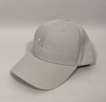 Personalised Mrs 'Script' Embroidered Cap, 6 of 8