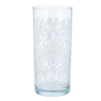 White Floral Line King's Coronation High Ball Glass, 2 of 6
