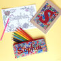 Liberty Personalised Pencil Case Colouring Gift Set, thumbnail 6 of 10
