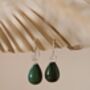 Teardrop Malachite Sterling Silver Dangle Earrings, thumbnail 1 of 9