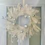 Large White Festive Wreath With Silver Baubles, thumbnail 3 of 5