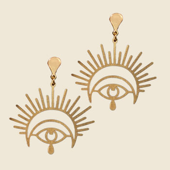 Big Evil Eye Brass Charm Gold Plated Sterling Silver, 2 of 5