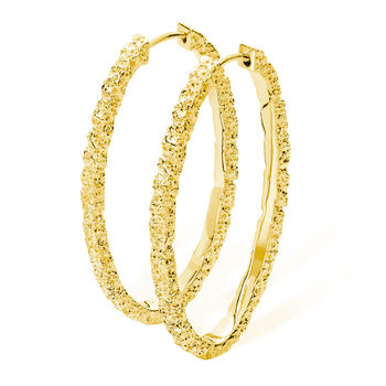 Designer Large Hula Hoop Earrings In 18ct Gold Vermeil, 2 of 5