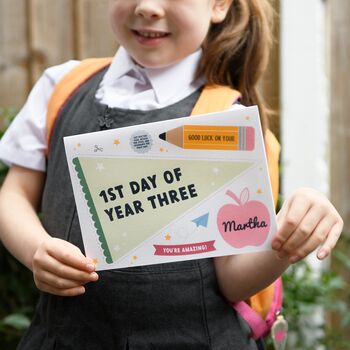 Personalised First Day Of Nursery Flag Card, 10 of 12
