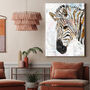 Textured Grunge Zebra Gold White Wall Art Print, thumbnail 1 of 7