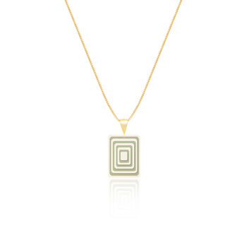 Matching Earrings And Necklace | Cream And Green | Rectangle Set, 5 of 11