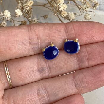 Ceramic Cat Stud Earrings, 6 of 9