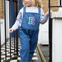 Personalised Rainbow Initial Baby Dungarees, thumbnail 1 of 2