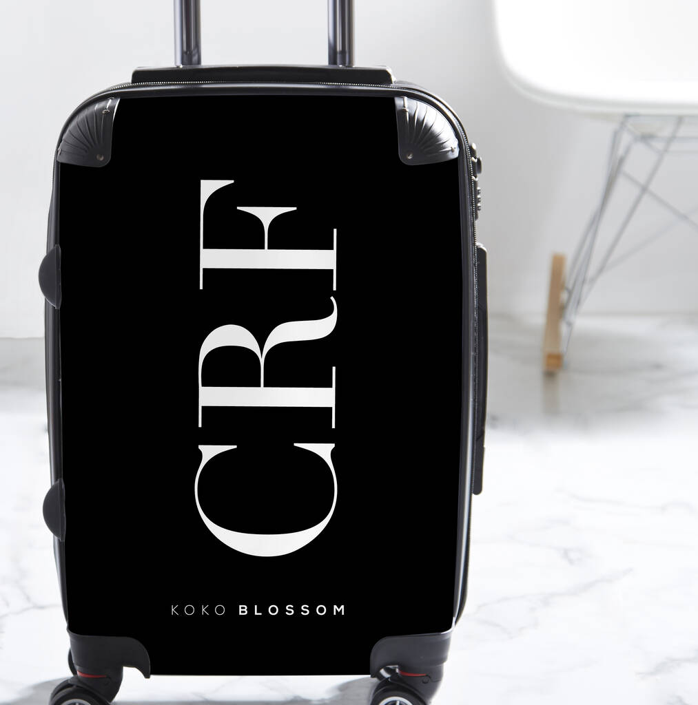 black personalised suitcase