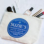 Personalised Blue Plaque Cosmetic Bag, thumbnail 2 of 5