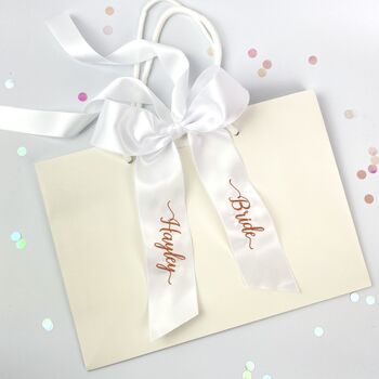 Personalised Ribbon Favours, Embroidered Bow Gift Tags, 3 of 7