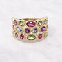 18ct Gold Plated Multi Colour Gemstone Ring, thumbnail 1 of 6