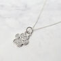Mini Dog Cat Paw Print Charm Sterling Silver Necklace, thumbnail 1 of 4