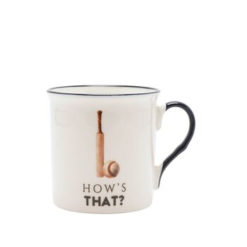 Cricket Mug Gift “How’s That” – Cricket Lover Tea Coffee Cup, 4 of 5