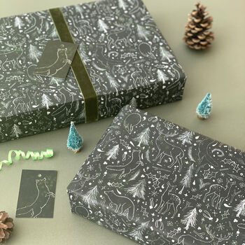 Woodland Green Christmas Wrapping Paper, 11 of 11