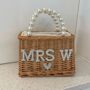 Personalised Wicker Pearl Bridal Hen Party Bag, thumbnail 1 of 4