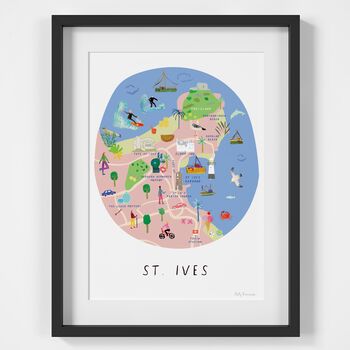 Map Of St Ives, Cornwall Illustrated Art Print, 2 of 3