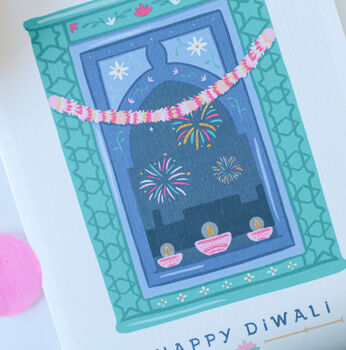 Three Hand Finished Sparkly Diwali Cards, 8 of 10