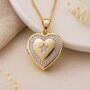 Personalised 9ct Mixed Gold Diamond Heart Locket, thumbnail 2 of 10