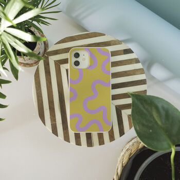 Yellow Swirl Eco Friendly, Biodegradable Phone Case, 7 of 8