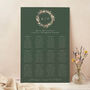Dried Flower Wreath Personalised Wedding Table Plan, thumbnail 1 of 3