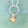 Silver Plated Necklace ~ Gold, Rose Gold + Silver Stars, thumbnail 1 of 7