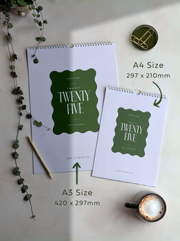 2025 Personalised Diary Bundle With Wall Calendar And Pen, 2 of 10