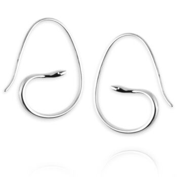 Snake Hoop Earrings With Optional Diamonds, 4 of 9