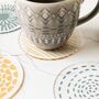 Coasters Set Of Four, Mustard And Grey, thumbnail 5 of 7
