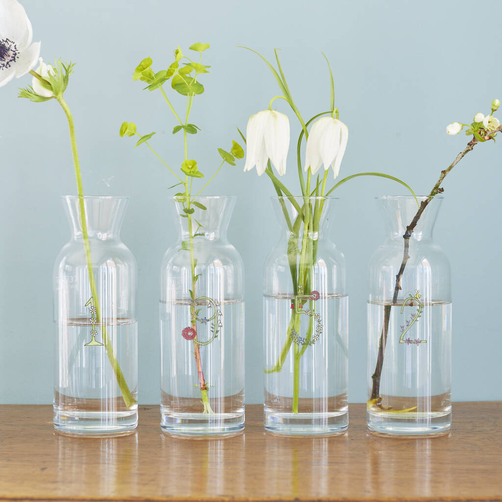 70th Birthday Vintage Glass Vases By This Is Nessie