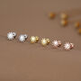 Sterling Silver Cute Sun 18 G Screw Back Stud Earrings With Ball Backs, thumbnail 2 of 11