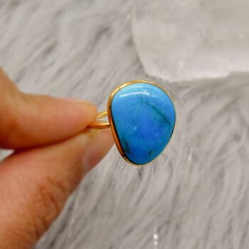 Gold Plated Silver Turquoise Ring: December Birthstone, 5 of 9
