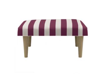 Hand Painted Upholstered Linen Square Stripe Footstool, 2 of 12