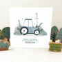 Personalised Tractor Birthday Card Pink, thumbnail 4 of 6
