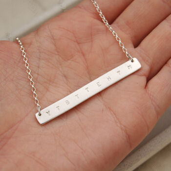 Personalised Silver Bar Necklace, 4 of 9