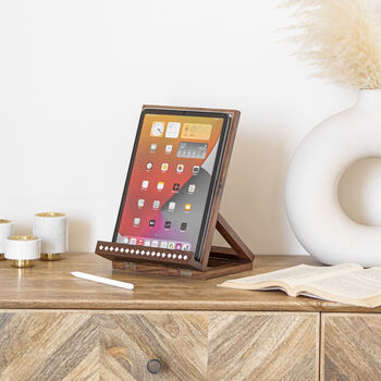 Cartmel Elegant Wood Inlay Stand For iPad And Cookbook, 4 of 8