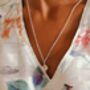 Lotus Pink Cubic Zirconia Sterling Silver Necklace, thumbnail 2 of 9