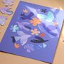 Abstract Bird And Flower Art Print, thumbnail 2 of 6