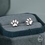 Sterling Silver Paw Print Flat Back Studs, thumbnail 6 of 11