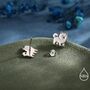 Pomeranian Dog Sterling Silver Stud Earrings, thumbnail 3 of 10